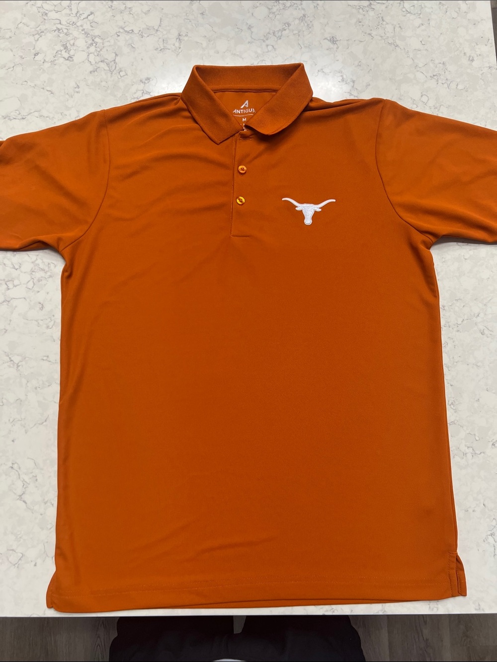 Antigua Men's Texas Longhorns Orange Polo with Embroidered Logo Men’s M